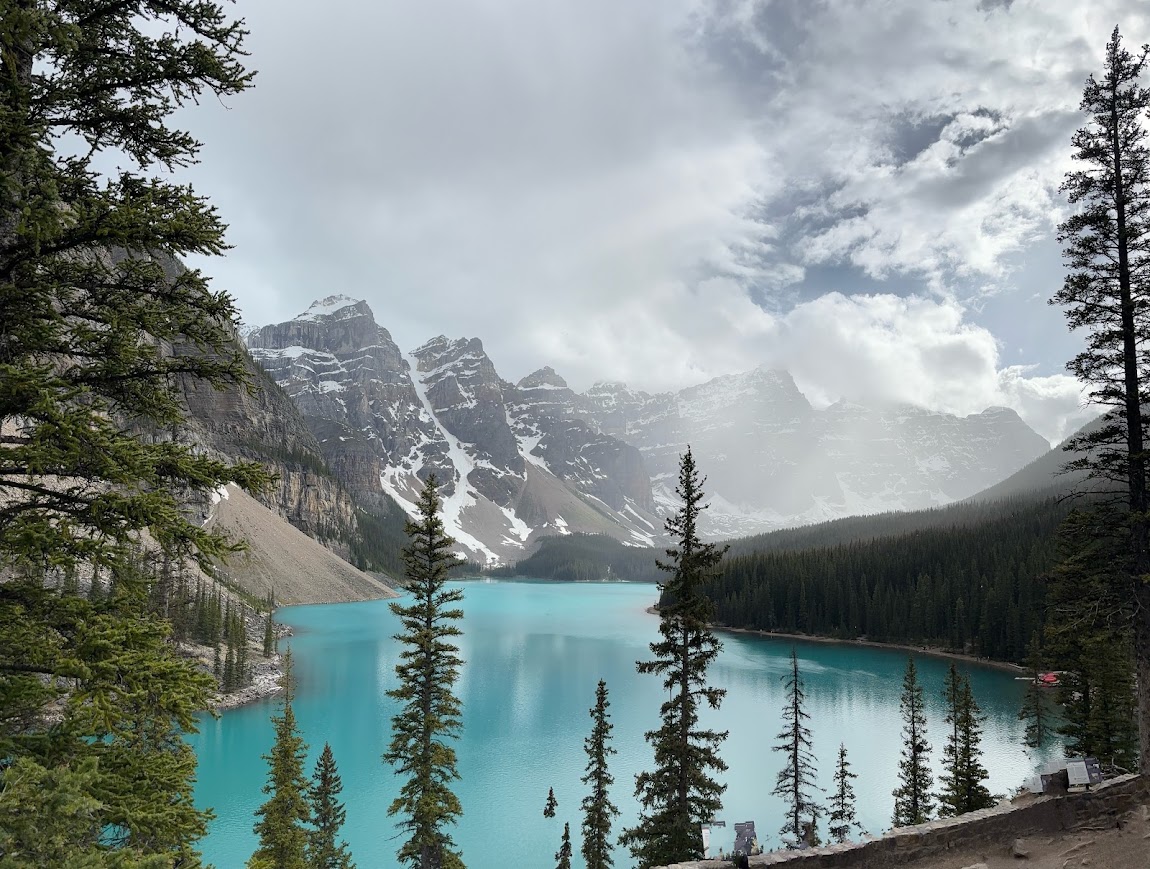 Turquoise water of Moraine Lake in Banff, photographed by Maithili Joshi